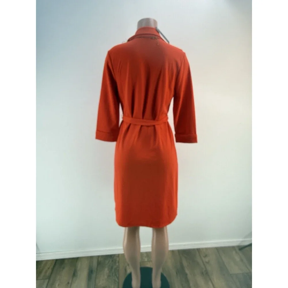NWT Adrienne Vittadini Dress Womens M Orange Bottoms Stretch - Picture 3 of 11
